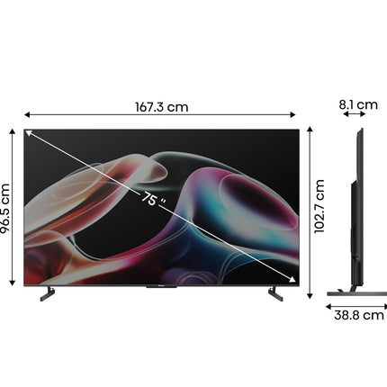 Hisense 189 cm (75 inches) 4K Ultra HD Smart Mini LED QLED TV 75U7K (Black) 