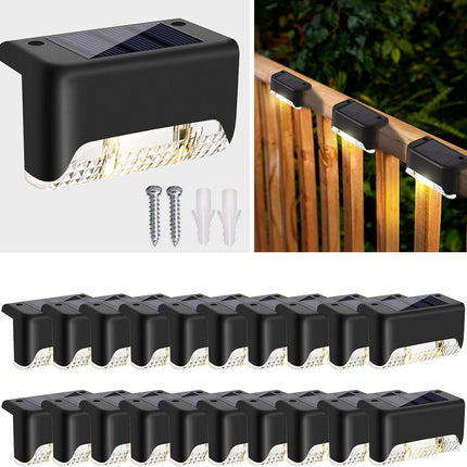 BRITSPEAR Waterproof LED Solar Powered Deck Stair Outdoor Light for Railing, Wall Garden,Pathway, Backyard, Patio, and Balcony Decoration (20) 