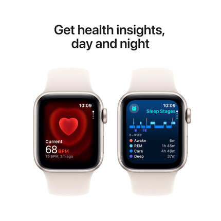 Apple Watch SE (2nd Gen, 2023) [GPS 40mm] Smartwatch with Starlight Aluminum Case with Starlight Sport Band. Fitness & Sleep Tracker, Crash Detection, Heart Rate Monitor, Retina Display 