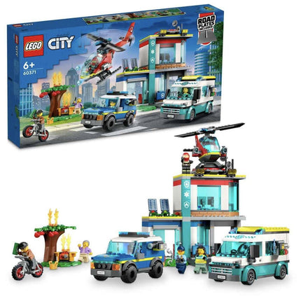 LEGO City Emergency Vehicles HQ 60371 Building Toy Set (706 Pcs),Multicolor 