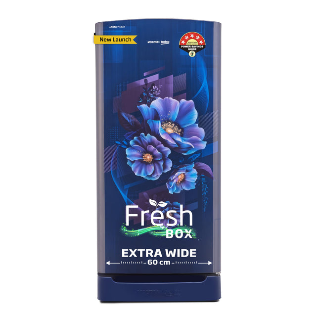 Voltas Beko, A Tata Product 208 L 5 Star Direct Cool Single Door Refrigerator (RDC240A/W0BBRTM0B00GO, Bonita Blue, With Fresh Box Technology, Quick Frezze, Chiller Zone and Base Drawer) 