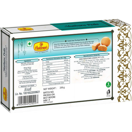 Haldiram's Nagpur Peda Combo Pack (Rajasthani Peda, Kesar Peda, Mathura Peda, Special Malai Peda) 250gm x 4, Milk 