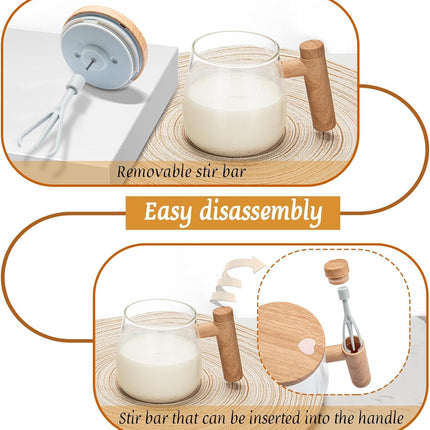 HomeEssentials Self Stirring Coffee Mug-Electric High Speed Mixing Cup, 400Ml Self Stirring Coffee Mug With Lid, High Borosilicate Glass Mug Home Office For Coffee, Milk, Protein 