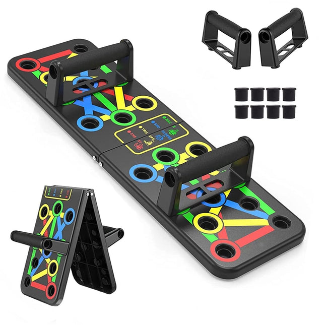 TWINZFIT Pushup Board, 15 in 1 Push Up Stand, Multi-Function Flex Board for Chest, Triceps, Shoulder, Back Muscles, Home Workout Gym Equipment, Multicolour 