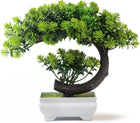 Dekorly Small Fake Plants/Plastic Artificial Bonsai Tree for Bookshelf Bathroom Home Décor, Farmhouse Zen Garden Room Decor, Tall 8.5