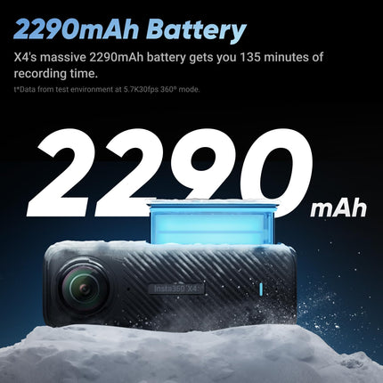 insta360 X4 Adventure Bundle- 8K Waterproof 360 Action Camera, 4K Wide-Angle Video, Removable Lens Guards, 135 Min Battery Life, AI Editing, Stabilization, for Sports, Travel 
