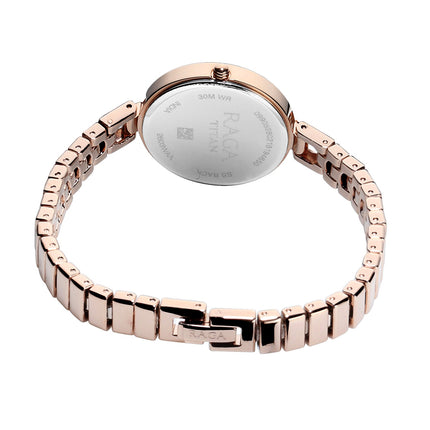 Titan Raga Quartz Analog Silver Dial Metal Strap Watch for Women-NR2603WM01 