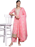 Libas Women's Pure Cotton Kurta Sets (34251_Pink 