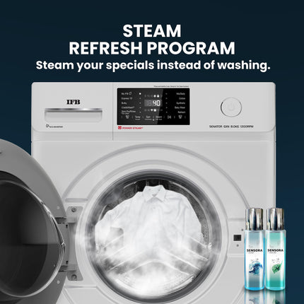 IFB 8 Kg 5 Star Powered by AI with 9 Swirl Wash, WiFi, Fully Automatic Front Load Washing Machine (Senator GXN 8012, Steam Refresh Program with Eco Inverter, Grey) 
