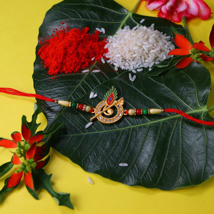 DeoDap Chocolate with Rakhi Gift for Brother – Murli Design Rakhi Set for Brother with Choco Coated Butterscotch Nuts, Silver Colour Coin & Greeting Card – Raksha Bandhan Combo For Bhai 