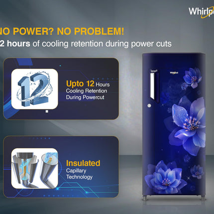 Whirlpool 192 L 4 Star Icemagic Powercool Direct-Cool Single Door Refrigerator (215 IMPC PRM 4S SAPPHIRE MULIA-Z) 