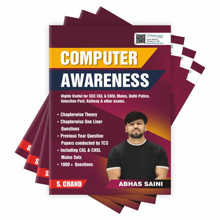 Computer Awareness For All Competitive Exams 2024 - 2025 | SSC CGL CHSL GD, Delhi Police, RRB Railway, Banking PO SBI/ IBPS Clerk/ RBI/ Insurance | Previous Year Paper TCS PYQ | 1000+ Question Bank | S Chand Exam Book 