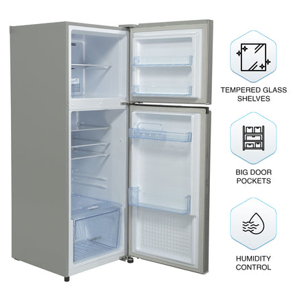 Panasonic 260 L Double Door 3 Star AI Enabled Inverter Technology Frost Free Refrigerator Appliance (NR-TH272CVHN, Electric Grey, Jumbo Fresh Vegetable Basket, Net Capacity 237L) 