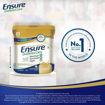 Ensure Diabetes Care Vanilla 375/400g. Specialized Nutrition To Help Manage Diabetes. Helps Manage Diabetes Related Symptoms 
