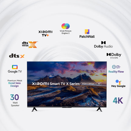 Mi Xiaomi 108 cm (43 inches) X Series 4K LED Smart Google TV L43MA-AUIN (Black) 
