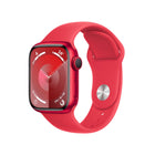 Apple Watch Series 9 [GPS 41mm] Smartwatch with (Product) RED Aluminum Case with (Product) RED Sport Band M/L. Fitness Tracker, Blood Oxygen & ECG Apps, Always-On Retina Display, Water Resistant 