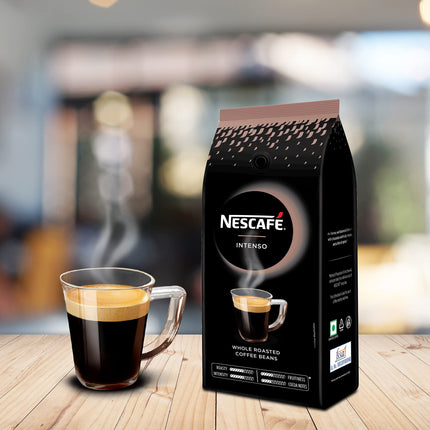 Nescafe Intenso Whole Roasted Coffee Beans, Arabica and Robusta Blend, 1kg, Bag 