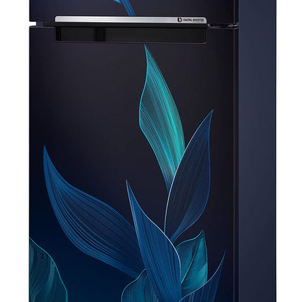 Samsung 236L 2 Star Inverter Frost-Free Double Door Refrigerator Appliance (RT28C31429U/HL,Paradise Bloom Blue), Base Stand Drawer 