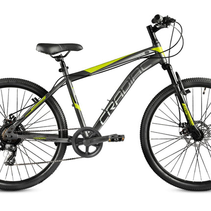 CRADIAC Hustler 7 Speed 26 inch Steel Geared High Performance Mountain Cycle for Men with Front Suspension & Dual disc Brakes | Ideal for 12+ Years, Unisex, Frame Size - 18.5 Inch 