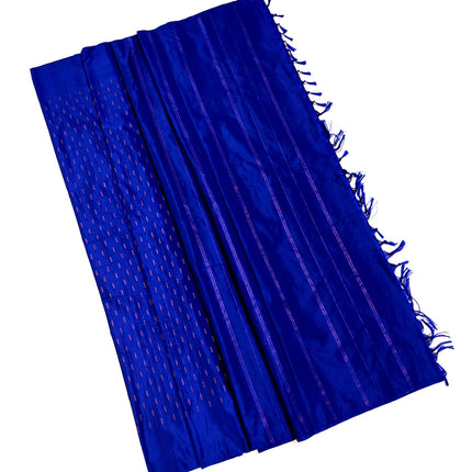Women Kanchipuram Luxurious Pure Soft Silk Saree Experience The Ultimate Comfort And Elegance (Blue) 