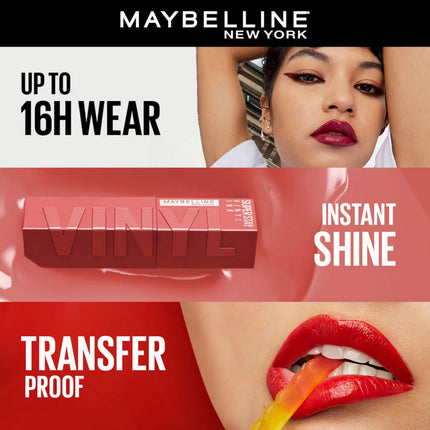 Maybelline New York SuperStay Vinyl Ink Liquid Lipstick - Lippy, Instant Shine & Transfer Proof. SuperStay Vinyl Ink Liquid Lipstick Last Up To 16Hr, Enriched With Vitamin E & Aloe | 4.2ml 