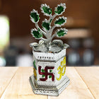Trendifly Silver Plated Tulsi Plant for Pooja Worship | Wedding, Housewarming, Diwali, House Pooja Return Gifts | Religious Pooja Thali Articles Home Decor 