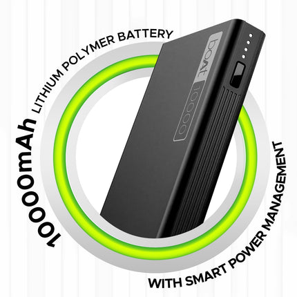 boAt Energyshroom PB300 Powerbank with 10000mAh Battery, 22.5w Fast Charging, 12-Layer Smart IC Protection, LED Indicators and Aluminum Alloy Casing(Carbon Black) 