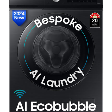 Samsung 12 kg, 5 Star, AI Control, Super Speed, Wi-Fi, Hygiene Steam with Inbuilt Heater, Digital Inverter, Fully-Automatic Front Load Washing Machine (WW12DB7B24GBTL, Black) 