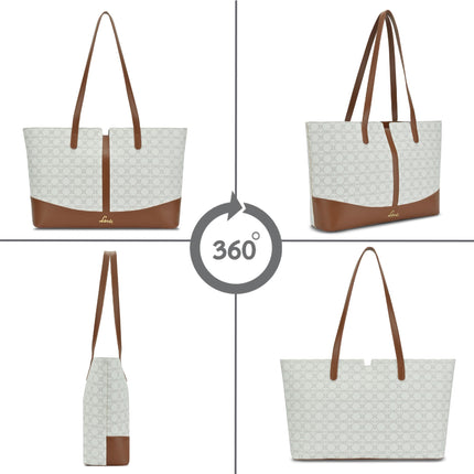 Lavie Women's Mono Freya Monogram Print Tote Bag for Women | Tote Bag for Work | Ladies purse | Stylish Shoulder Bag | Gift for Women 