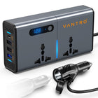 VANTRO Power Inverter/Laptop Charger with 3 USB (6.2A Max) & 1 C Type(1*27WPD) Smart USB Ports, Patented Technology 12-24V DC to 220V AC- Bonus Cigarette Lighter Port - Ideal for Car, Bus, and Truck Use Model:: P2 Pro 