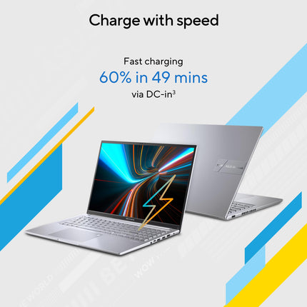 ASUS Vivobook 16" FHD+ (1920 X 1200), 60Hz 300Nits, Core i5-12500H, (16GB RAM/512GB SSD/Intel Iris X? Graphics/Win 11/Office Home/Fingerprint/42Whr Battery/Transparent Silver/1.88Kg), X1605ZAC-MB541WS 