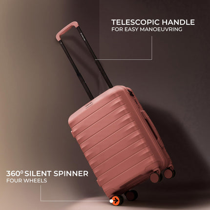Nasher Miles Vienna Hard-Sided Polypropylene Cabin Luggage Pink 20 Inch |55cm Trolley Bag Small 