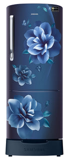Samsung 223L 3 Star Inverter Direct-Cool Single Door Refrigerator Appliance (RR24C2823CU/NL,Camellia Blue) Base Stand Drawer 