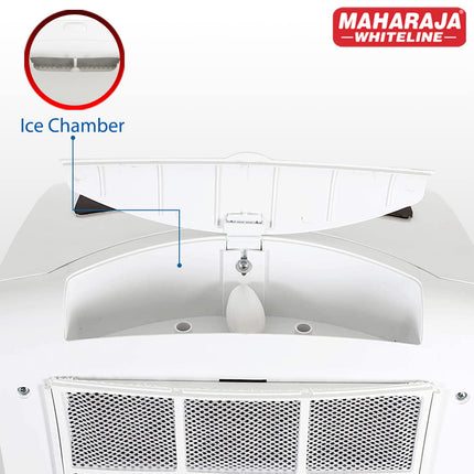 Maharaja Whiteline Blizzard Deco Tower Air Cooler, 54 litre, White & Grey 