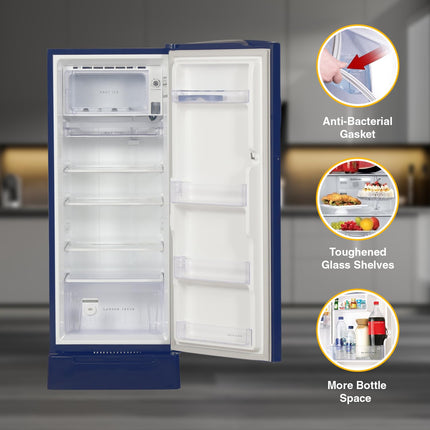 Whirlpool 207 L 5 Star Icemagic Pro Inverter Direct-Cool Single Door Refrigerator (230 IMPRO ROY 5S INV SAPPHIRE ABYSS-Z1, Blue, 2024 Model) 
