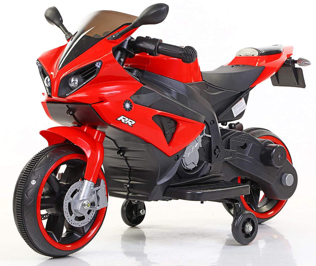 MUNMUN TOY S Kids Electric Ride-On Motorcycle Bike With Hand Accelerator, Lights, Horn, Usb Music, Dual Battery And Motor, Perfect For Children Ages 2-5, Red 