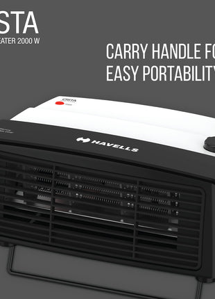Havells Cista Room Heater, White, 2000 Watts
