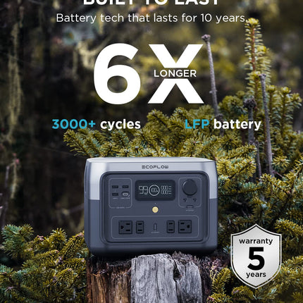 EF ECOFLOW Portable Power Station RIVER 2 Max, 512Wh LiFePO4 Battery, 10 Year Life, 0% - 100% Charge in 60 mins, Power 11 Appliances at once, 230V - 50Hz India Voltage, For Outdoor Use & Home Backup 