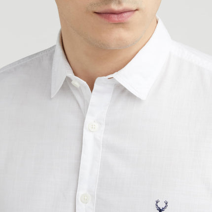 Allen Solly Men's Solid Slim Fit Shirt (ASSFQMOBZ43301_White 40) 