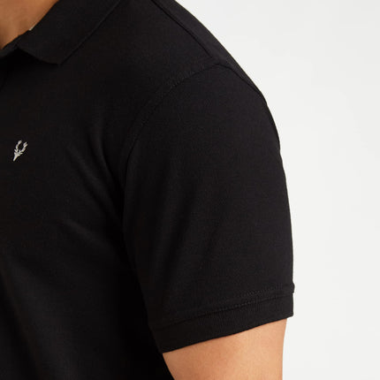 Allen Solly Men's Plain Regular Fit Cotton Polo (AMKP317G04249_Jet Black_Large) 