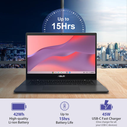 ASUS Chromebook CM14, Octa-Core MediaTek Kompanio 520, 14" (32.46 Cms) FHD, Thin and Light Chromebook (8GB RAM/128GB eMMC Storage/Chrome OS/Gray/1.45 Kg), CM1402CM2A-NK0129 