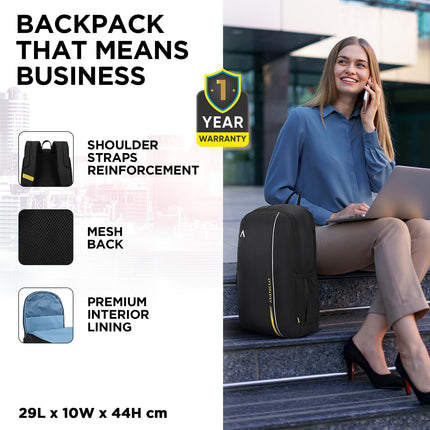 Aristocrat 25L Nova Laptop Backpack - Black/School bag 