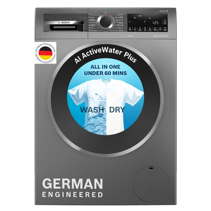 Bosch 10.5/6 KG Inverter Fully Automatic Front Load Washer Dryer with LED TOUCH DISPLAY (WNA2E4U1IN,Cast Iron Grey) 