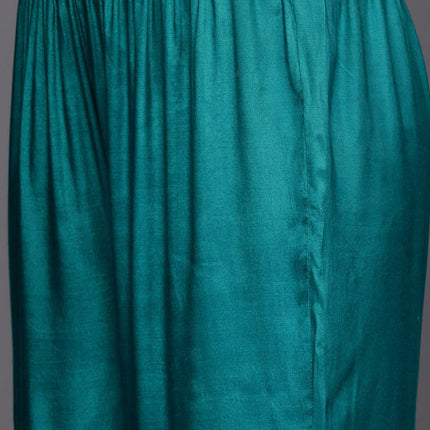 Libas Women's Poly Chiffon Kurta Sets (38126O_Turquoise Blue 
