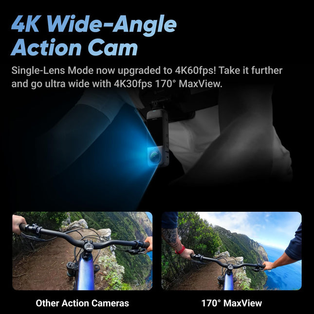 insta360 X4 Adventure Bundle- 8K Waterproof 360 Action Camera, 4K Wide-Angle Video, Removable Lens Guards, 135 Min Battery Life, AI Editing, Stabilization, for Sports, Travel 