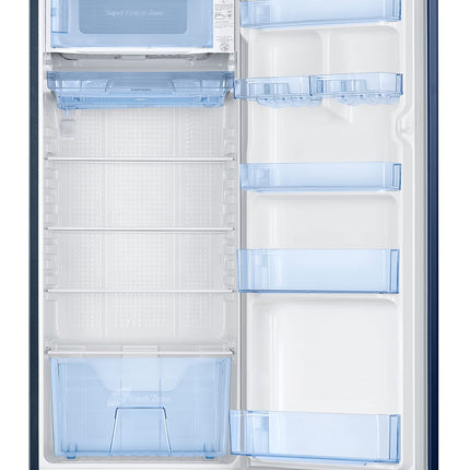 Samsung 223L 3 Star Inverter Direct-Cool Single Door Refrigerator Appliance (RR24C2823CU/NL,Camellia Blue) Base Stand Drawer 