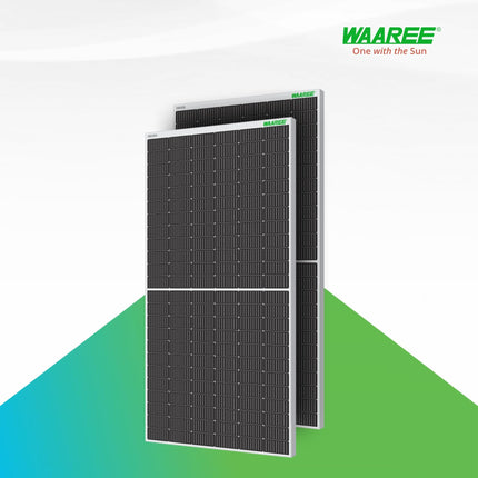 WAAREE Solar Panel 450 Watt II Pack of 2 II 450W X 2 II Half-Cut 24 Volts II 144 Cells Mono PERC Solar Panels II 30 Years Performance Warranty II 450 Watt Pack of 2 