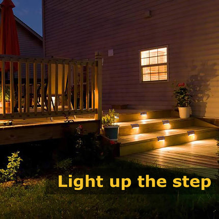 CaiFang Solar Deck Lights Outdoor, 16 PCS Solar Step LED Waterproof Lighting for Outdoor Deck, Patio, Driveway (Warm White) 