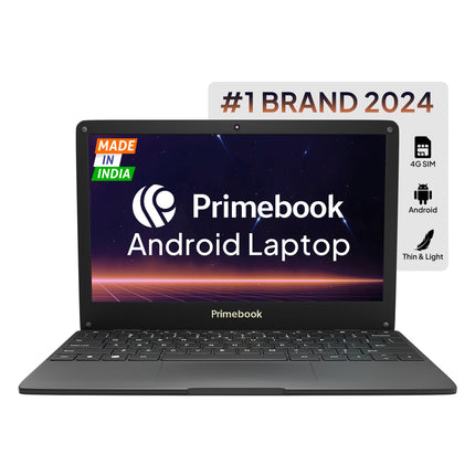 Primebook 4G, 2024(New, WiFi+4G) Android Based MediaTek MT8788 - (PrimeOS) 4G SIM Slot, Thin and Light Laptop (11.6 Inch, 1.065 Kg, Type C, USB, HDMI, MicroSD) (4GB/64GB eMMC Storage, Black) 