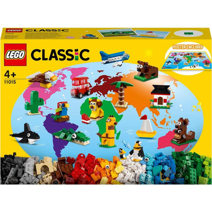 LEGO Classic Around The World 11015 Building Kit; 15 Toys for Kids (950 Pieces), Multi Color 